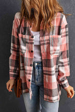 Load image into Gallery viewer, Double Take Plaid Dropped Shoulder Longline Shirt