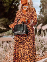 Load image into Gallery viewer, Leopard Buttoned Maxi Dress