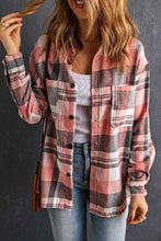 Load image into Gallery viewer, Double Take Plaid Dropped Shoulder Longline Shirt
