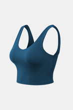 Load image into Gallery viewer, Cropped Scoop Neck Active Tank Top