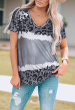 Load image into Gallery viewer, Leopard V-Neck Tee Shirt
