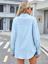 Load image into Gallery viewer, Button Up Collared Neck Long Sleeve Shirt