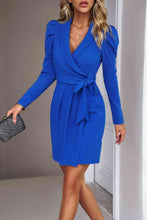 Load image into Gallery viewer, Tie Waist Long Puff Sleeve Dress