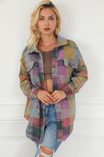 Load image into Gallery viewer, Plaid Collared Neck Button Front Jacket