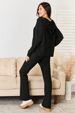Load image into Gallery viewer, Basic Bae Full Size Ribbed Drawstring Hood Top and Straight Pants Set