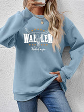 Load image into Gallery viewer, Graphic Round Neck Dropped Shoulder Sweatshirt