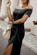 Load image into Gallery viewer, Off-Shoulder Short Sleeve Split Dress