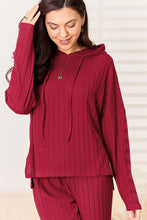 Load image into Gallery viewer, Basic Bae Full Size Ribbed Drawstring Hood Top and Straight Pants Set