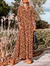 Load image into Gallery viewer, Leopard Buttoned Maxi Dress