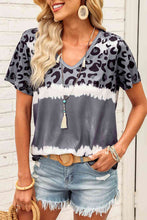Load image into Gallery viewer, Leopard V-Neck Tee Shirt