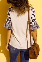 Load image into Gallery viewer, Star and Stripe Heart Graphic Leopard Top