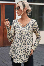 Load image into Gallery viewer, Leopard Crisscross V-Neck T-Shirt