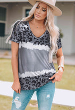 Load image into Gallery viewer, Leopard V-Neck Tee Shirt