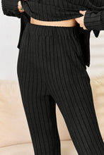 Load image into Gallery viewer, Basic Bae Full Size Ribbed Drawstring Hood Top and Straight Pants Set