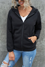 Load image into Gallery viewer, Lace Trim Zip-Up Hooded Jacket