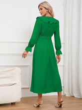 Load image into Gallery viewer, Surplice Tie Front Flounce Sleeve Dress