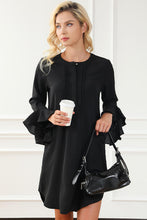 Load image into Gallery viewer, Round Neck Flare Sleeve Mini Dress