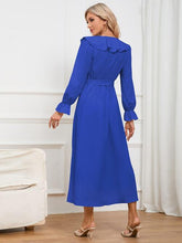 Load image into Gallery viewer, Surplice Tie Front Flounce Sleeve Dress