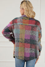 Load image into Gallery viewer, Plaid Collared Neck Button Front Jacket