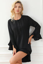 Load image into Gallery viewer, Round Neck Flare Sleeve Mini Dress
