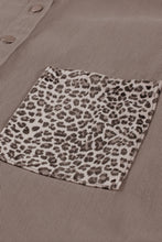 Load image into Gallery viewer, Double Take Leopard Contrast Denim Top
