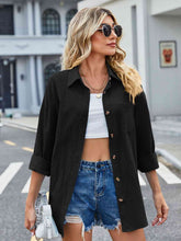 Load image into Gallery viewer, Button Up Collared Neck Long Sleeve Shirt