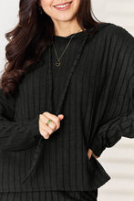 Load image into Gallery viewer, Basic Bae Full Size Ribbed Drawstring Hood Top and Straight Pants Set