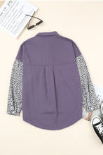 Load image into Gallery viewer, Double Take Leopard Contrast Denim Top