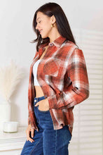 Load image into Gallery viewer, Double Take Plaid Collared Neck Long Sleeve Shirt