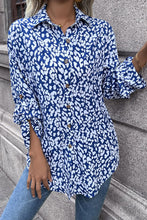 Load image into Gallery viewer, Double Take Leopard Roll-Tap Sleeve Shirt