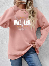 Load image into Gallery viewer, Graphic Round Neck Dropped Shoulder Sweatshirt