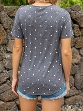 Load image into Gallery viewer, Glitter V-Neck Short Sleeve Tee Shirt