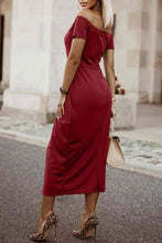 Load image into Gallery viewer, Off-Shoulder Short Sleeve Split Dress