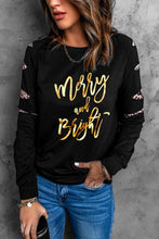 Load image into Gallery viewer, MERRY AND BRIGHT Graphic Long Sleeve Top
