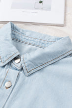 Load image into Gallery viewer, Double Take Leopard Contrast Denim Top