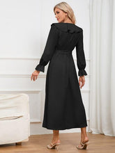 Load image into Gallery viewer, Surplice Tie Front Flounce Sleeve Dress