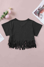 Load image into Gallery viewer, V-Neck Fringe Hem T-Shirt