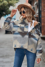 Load image into Gallery viewer, Printed Collared Neck Jacket