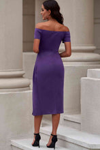 Load image into Gallery viewer, Off-Shoulder Short Sleeve Split Dress