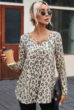 Load image into Gallery viewer, Leopard Crisscross V-Neck T-Shirt