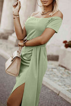 Load image into Gallery viewer, Off-Shoulder Short Sleeve Split Dress
