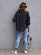 Load image into Gallery viewer, Distressed Drop Shoulder Denim Jacket