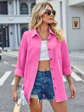 Load image into Gallery viewer, Button Up Collared Neck Long Sleeve Shirt