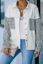 Load image into Gallery viewer, Double Take Leopard Contrast Denim Top