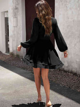 Load image into Gallery viewer, Surplice Neck Tie Waist Long Sleeve Dress