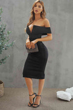 Load image into Gallery viewer, Off-Shoulder Zip-Back Slit Dress