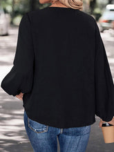 Load image into Gallery viewer, Contrast V-Neck Long Sleeve Blouse
