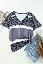 Load image into Gallery viewer, Leopard V-Neck Tee Shirt