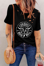 Load image into Gallery viewer, Graphic Round Neck Cutout Tee