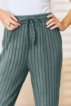 Load image into Gallery viewer, Basic Bae Full Size Ribbed Drawstring Hood Top and Straight Pants Set
